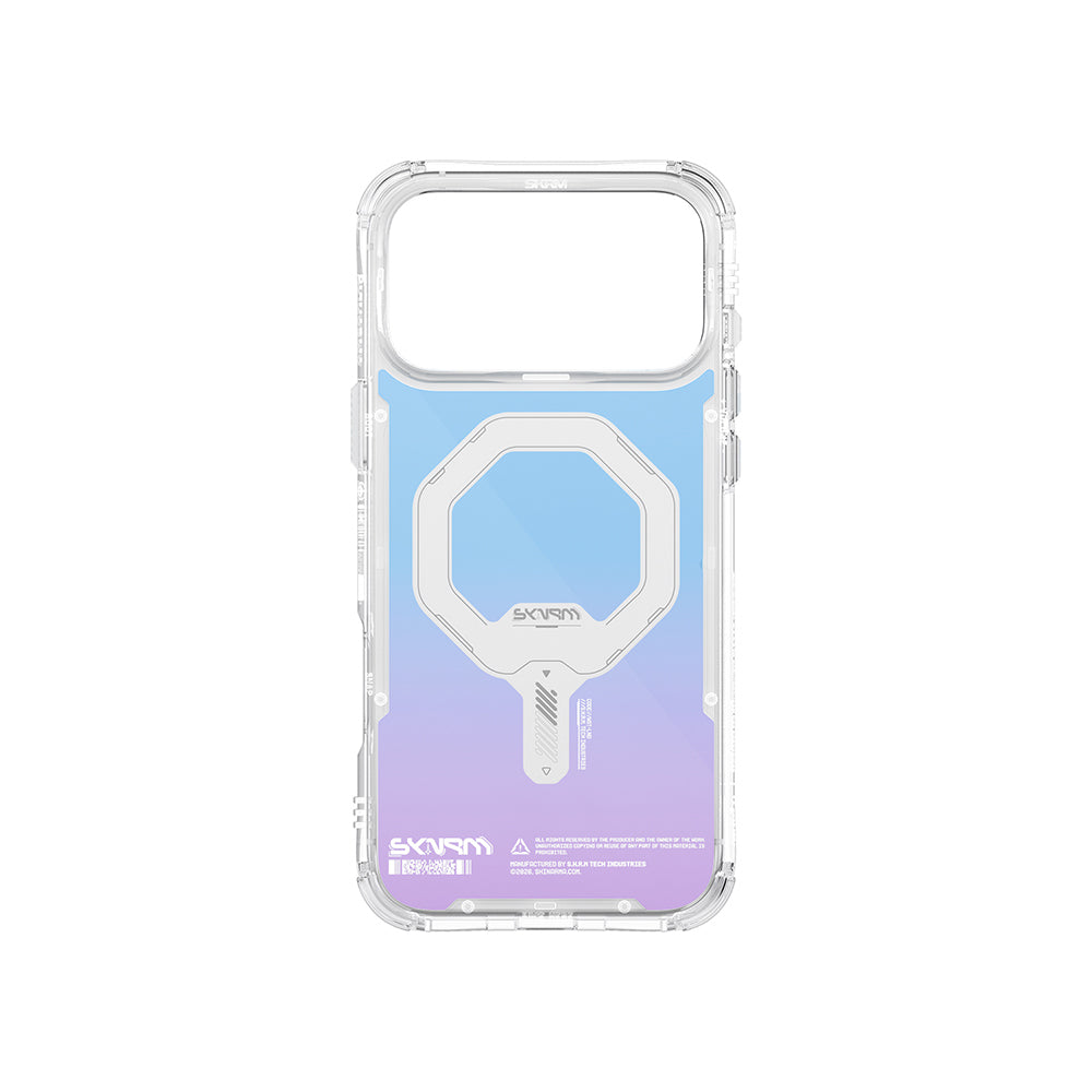 Skinarma iPhone 17 Pro M-Safe Şarj Özellikli IML Baskılı Holografik MYST Kılıf Skinarma iPhone 17 Pro M-Safe Şarj Özellikli IML Baskılı Holografik MYST Kılıf